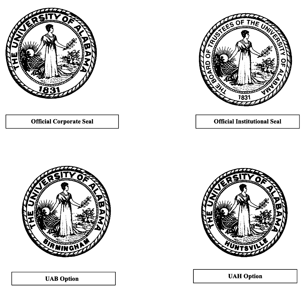 Institutional seals of the UA System